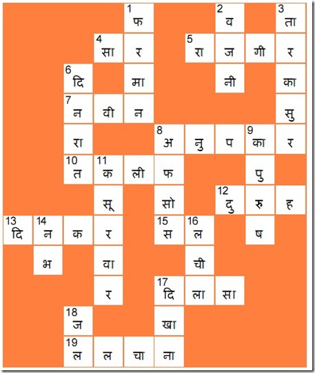 वर्ग पहेली 6 का उत्तर Answer to puzzle 6 - वर्ग पहेली